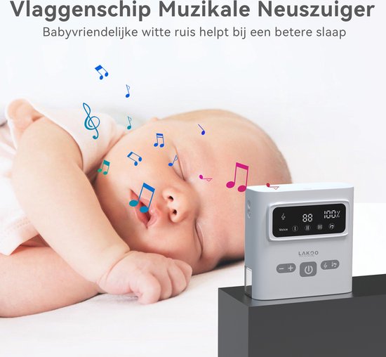 LAKOO Pro N2 Nasal Vacuum Cleaner - Nettoyeur nasal pour nouveau-nés - 9 niveaux d'aspiration - plus musique et lumière