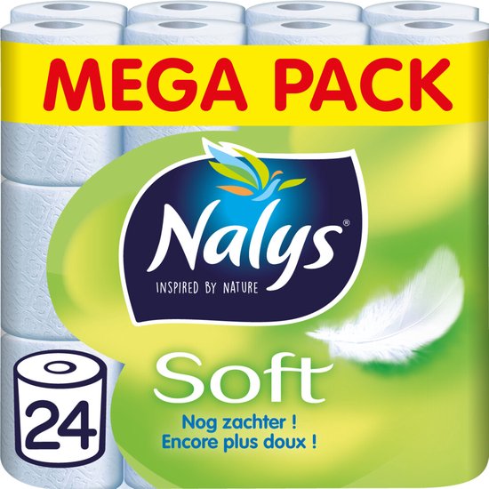 Papier hygiénique Nalys Soft Hybrid en film 80% recyclé 2 plis 24 pcs.