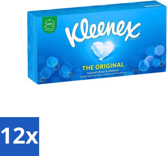 Mouchoirs Kleenex - L'original - Pour usage quotidien - 72 par paquet - Paquet économique - 12 pièces - bleu