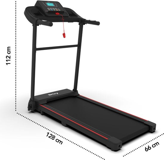 Tapis de course Brixy - pliable - jusqu'à 14 km/h - 12 programmes - avec support pour tablette et bouteille - écran couleur LCD - noir