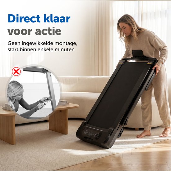 ACTYV Tapis de course pliable 1-12km/h avec fonction d'inclinaison de 6% - avec huile de lubrification, tapis de protection - Tapis de course - Bande de marche - Tapis de marche - Pour la maison - électrique - pliable V3