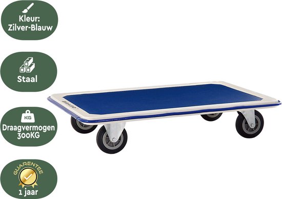 BRASQ Chariot de transport - Capacité 300 KG - Chariot à plate-forme - Rouleau à meubles - Dolly - Chariot de transport - Chariot d'entrepôt - Chariot à plate-forme