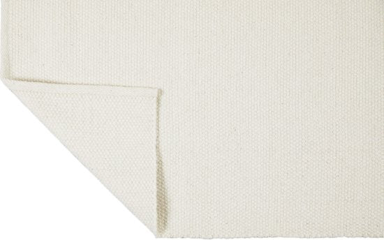Lifa Living - Tapis en laine - blanc - 160 x 230 cm - 70% laine et 30% coton - hauteur des poils 6 mm - tissé
