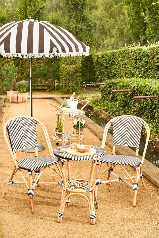 Mica Decorations Table bistrot d'extérieur Mandox - H66 x Ø50 cm - Noir, blanc