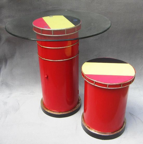Tabouret pouf version Belgique Diables Rouges