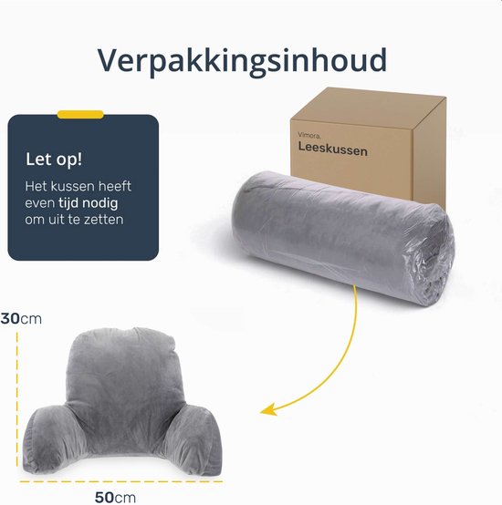 Coussin de lecture - Pour le lit - Avec 3 poches - Coussin de dossier canapé - Coussin d'assise - Lombaire - Coussin de dossier bas du dos - Lecture - Coussins - Support - Livres - livre - Siège - Gris