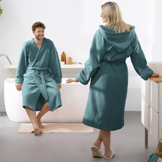 Moodit Peignoir Reese, Artic Blue - XXL - Unisex - Coton/Polyester