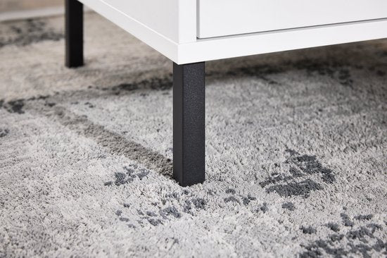 SoBuy FBT157-W Table de chevet - Blanc avec 2 tiroirs et bois composite