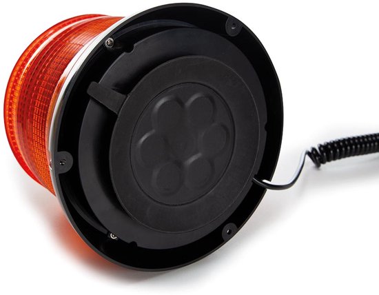 Lampe de poche LED orange Perel, avec câble usb-C et convertisseur usb-C vers usb-A, avec fixation par vis, aimant et ventouse