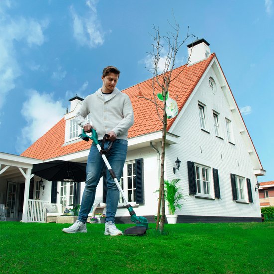 VONROC Coupe-gazon 20V - VPower 20V - 250mm - Double bobine (2x4m) - Perche télescopique - Sans batterie ni chargeur