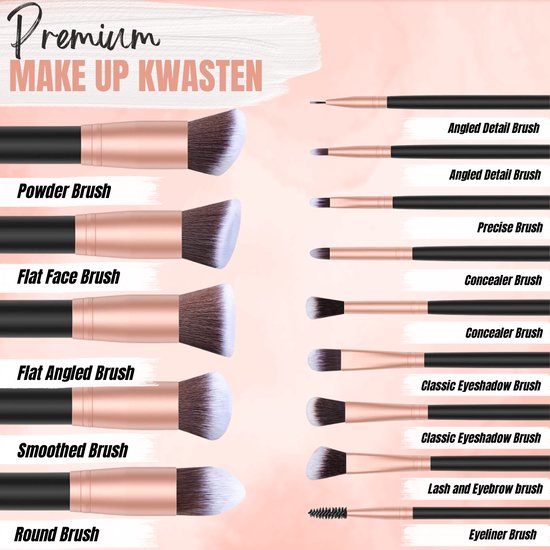 VAIVE Makeup Brushes Set - Foundation Brush - Eyeshadow Brushes - Powder Brush - Makeup Brushes - Brush Sets - Eyebrow Brush