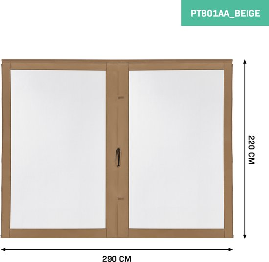 VONROC Parois latérales avec moustiquaire - Pour tente de réception PT501XX - Protection UV 50+ - Beige