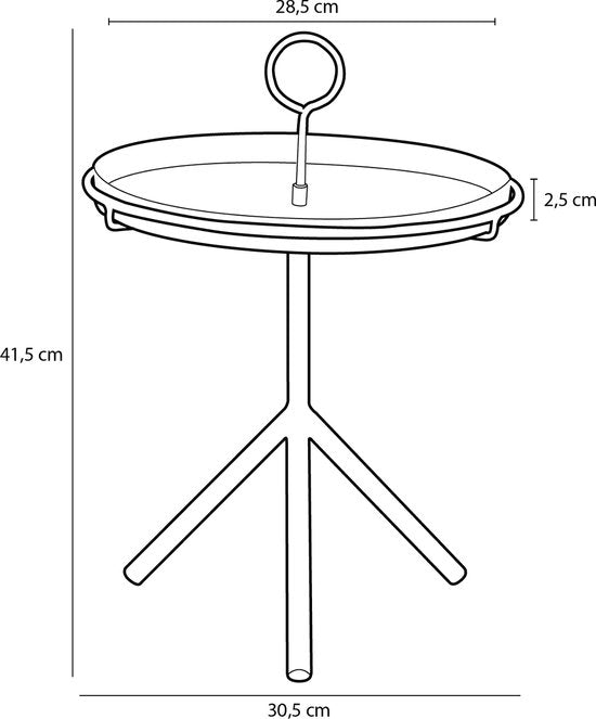 Mica Decorations Aston Table d'appoint avec plateau amovible - H42 x Ø31 cm - Métal - Lilas