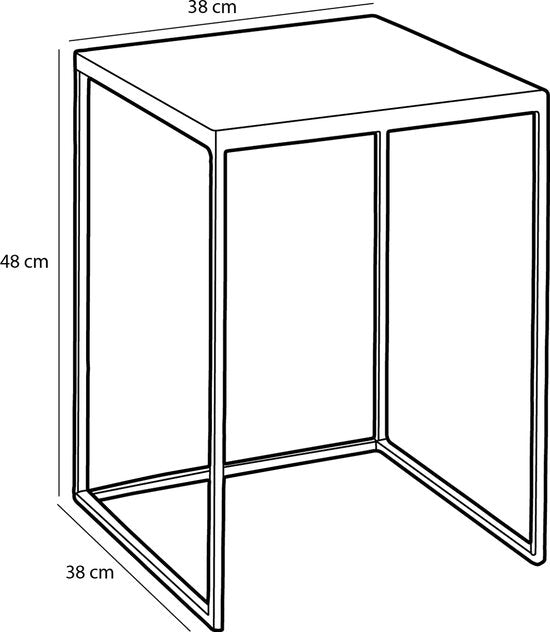 Mica Decorations Table d'appoint d'extérieur Aaron - Lot de 2 - L38 x L38 x H48 cm - Métal - Vert