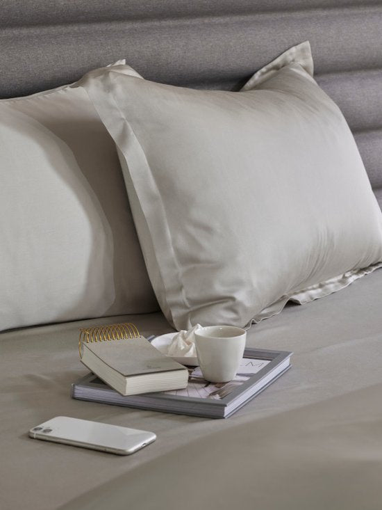 Home by TEMPUR® Drap-housse - Nature - 90 x 200 x 30 cm - Bambou soyeux - Drap-housse sans repassage - Convient au sèche-linge