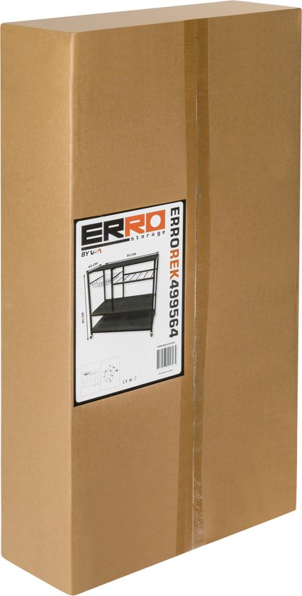 ERRO Chariot de cuisine sur roulettes - étagère de cuisine - armoire de cuisine - 80x40x85cm - noir