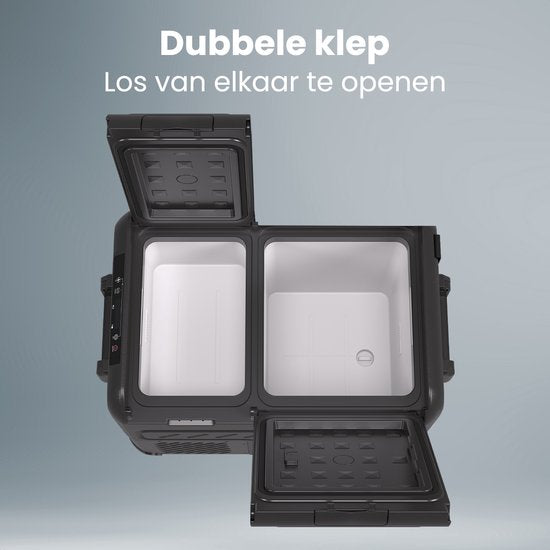 Auronic Electric Cool Box - Compresseur - Deux zones - 12V 230 Volt - Voiture - Congélation et réfrigération - 35L - Frigobox - Noir/Gris