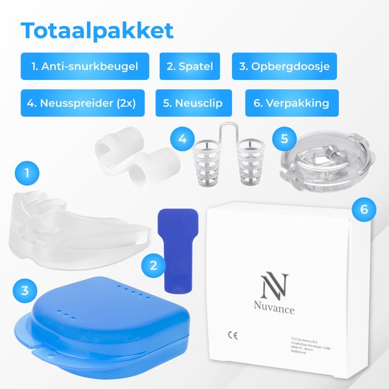 Nuvance - Kit anti-ronflement - Attelle anti-ronflement - Écarteurs de nez - Pince-nez - Attelle anti-ronflement - eBook inclus - Stop au ronflement - Meilleur sommeil