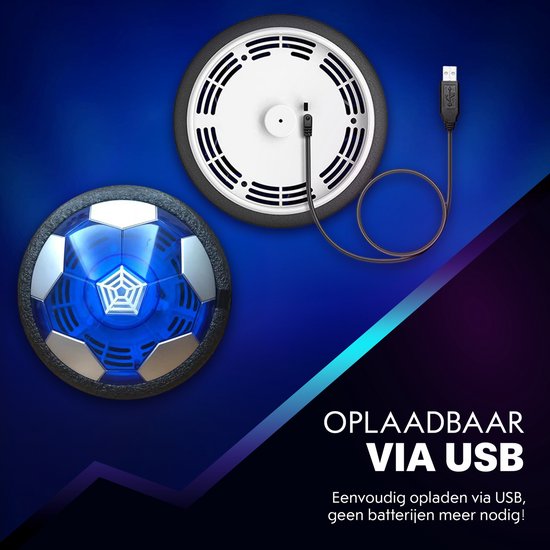 Tech Essentials Hover Ball - 18cm - Led Lighting - Rechargeable - Hover - Soft Indoor Football - Indoor Air Toy Ball - Kids