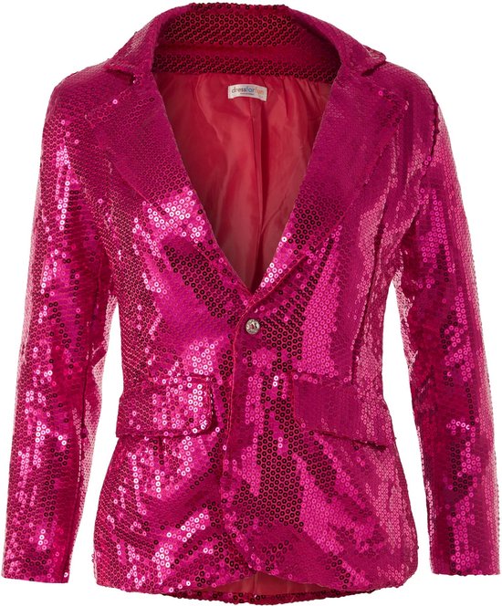 Dressforfun Manteau à paillettes dames rose M - Déguisement costume halloween partywear carnaval costume partywear - 303877