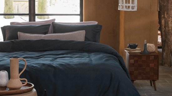 vtwonen Housse de couette Earth - Single - 140x200/220 - Dark Blue