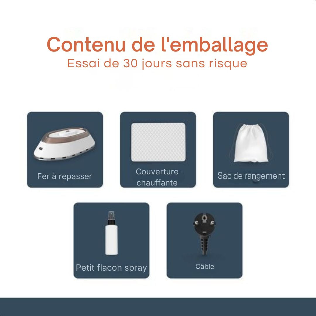 Fer à repasser de voyage - Merkloos - Mini - compact et portable - Fonction séchage et vapeur - blanc