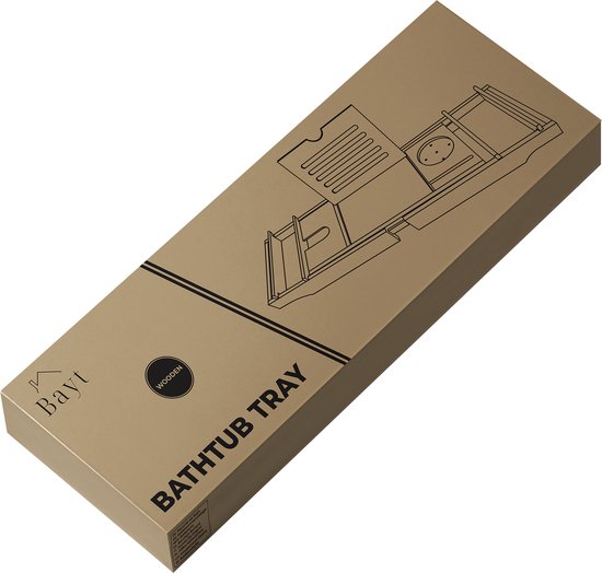 Bayt Planche de bain - Support de bain - Planche de bain en bois - Pont de bain - Planche de bain en bambou - Réglable - 75-109 CM