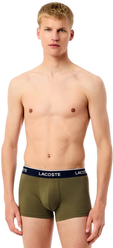 Lacoste Boxe Short Homme - 3 Pièces - Olive/Delphinium - Taille XL