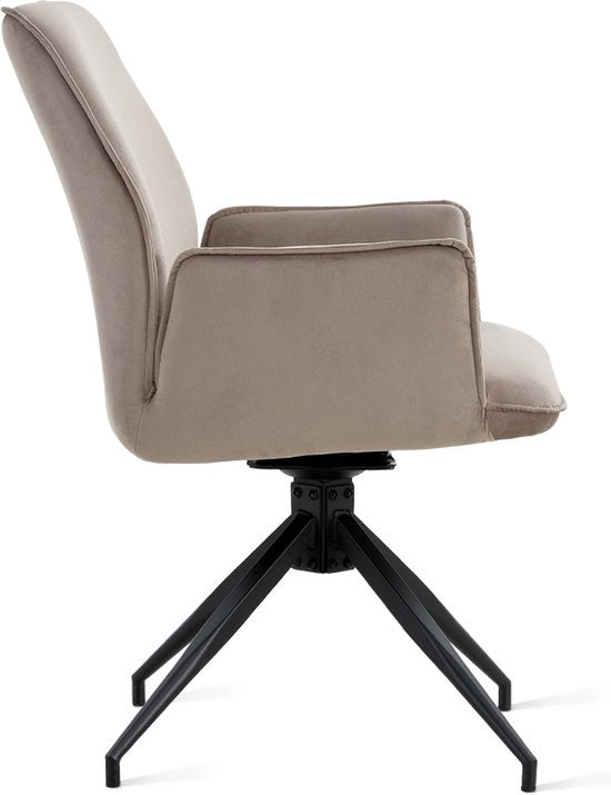 Multifurn Chaise de salle à manger - Lot de 2 - Rotation 180° - 57 x 63 x 90 cm - Taupe