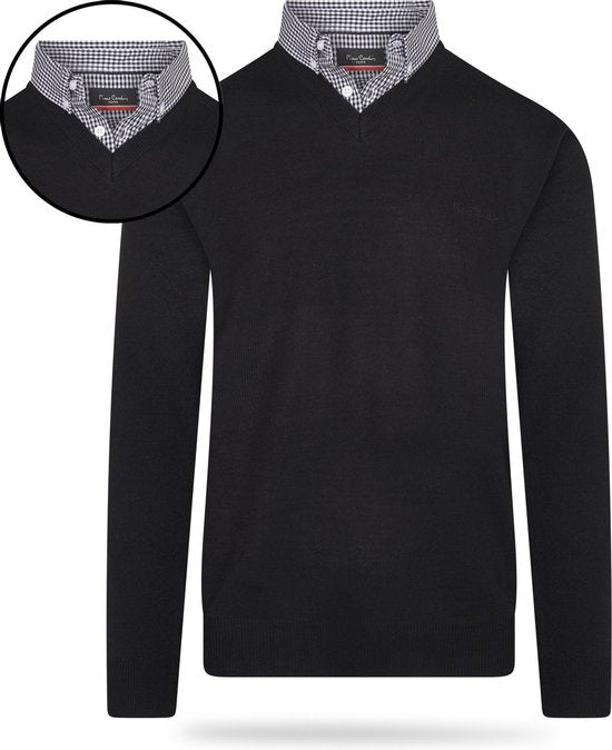 Pierre Cardin - Chandails pour hommes Pullover à col roulé - Noir - Taille XL
