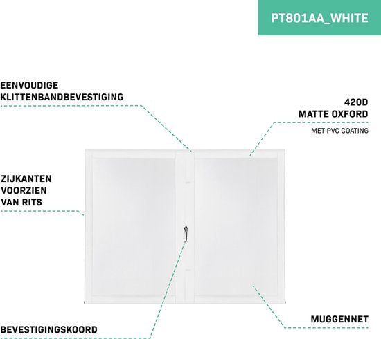 VONROC Parois latérales avec moustiquaire - Pour tente de réception PT501XX - Protection UV 50+ - Blanc