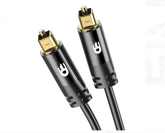 Drivv. Premium Toslink Optical Cable - Câble audio optique - Barre de son - Mâle vers Mâle - 3 mètres - Noir