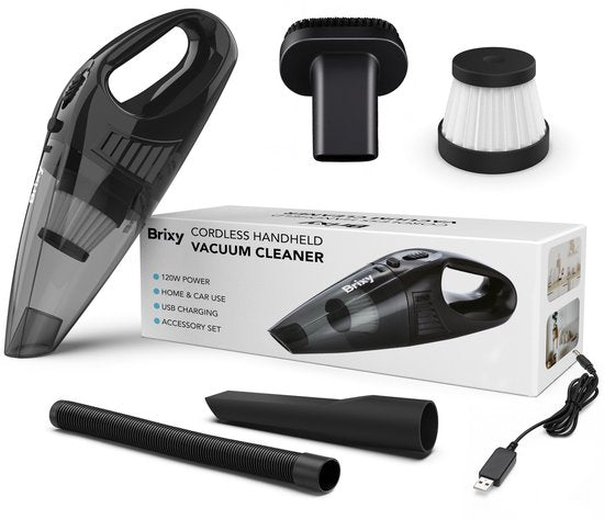 Brixy Dust buster Sans fil - Aspirateur à main - Accessoires inclus - Aspirateur à poussière - Gris
