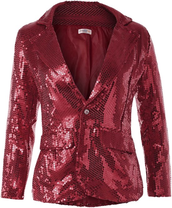 Dressforfun Manteau paillette femme bordeaux XXL - déguisement halloween déguisement soirée carnaval déguisement soirée - 303870