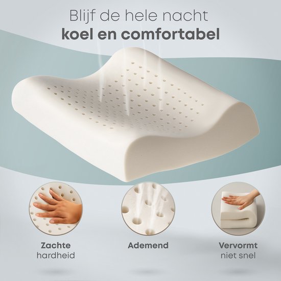 Oreiller CozySense® - Oreiller orthopédique - Oreiller ergonomique - Oreiller de sommeil en mousse à mémoire de forme - Taie d'oreiller et sac de transport inclus - Fermeté douce - pour les dormeurs sur le côté, le ventre et le dos