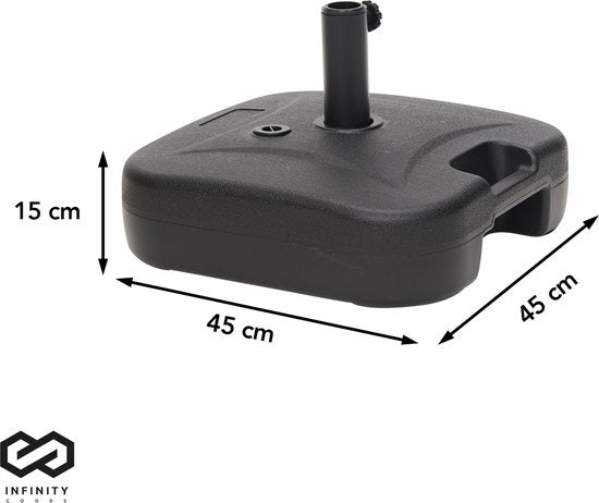 Infinity Goods Base de parasol - remplissable - 40KG - compacte et stable - support de parasol - plastique - anthracite
