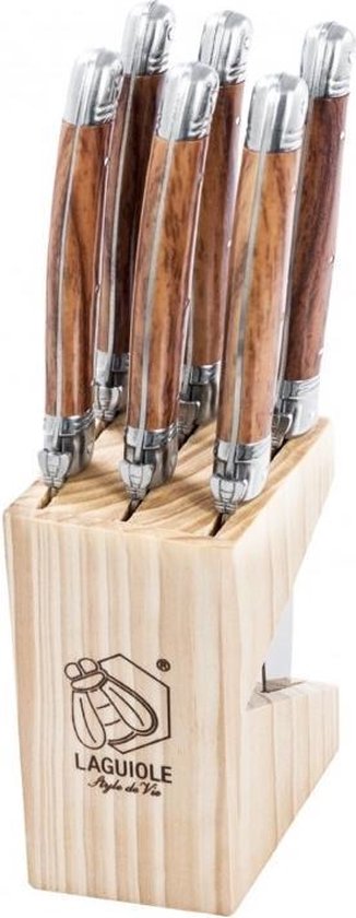 Laguiole Style de Vie Couteaux de table Premium Line - 6 pièces - couleur bois