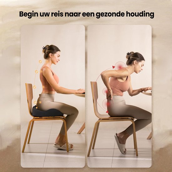 ProtoArc® SC Butterfly Seat Cushion - Coussin de siège orthopédique ergonomique - Coussin de chaise et coussin de rebond - Coussin coussin en mousse à mémoire de forme - Pour chaise de bureau, voiture et maison - Respirant et antidérapant