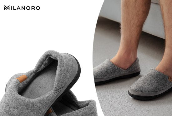Milanoro - Pantoufles confortables et chaudes pour hommes - Marine - 41-42