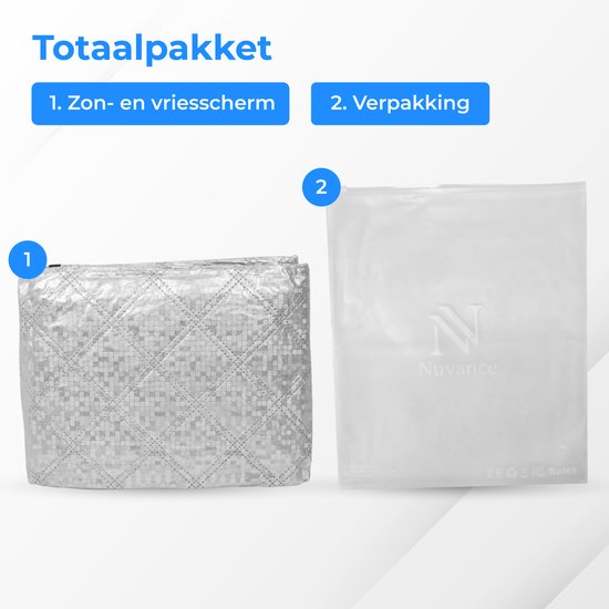 Nuvance - Couverture antigel voiture - Pare-soleil pare-brise voiture - 100 x 145cm - Couverture anti-givre voiture - Housses pare-brise - Accessoires voiture