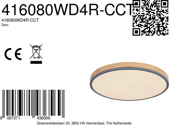 Globo plafonnier Doro - gris - métal - 60 cm - module LED intégré - 416080WD4R-CCT