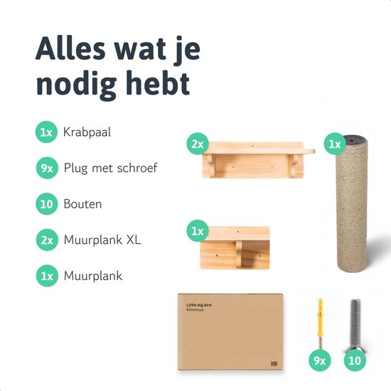 LBB Mur d'escalade pour chat - Convient à tous les chats - Griffoir inclus - Mur - Aussi pour les grands chats - Mur - Etagère - Meuble - Jouets pour chats - intelligence - Jouets