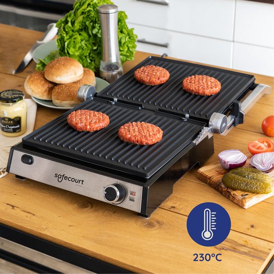 Safecourt kitchen - Plaques de gril amovibles - Lavables au lave-vaisselle - Lot de 2 - CG100 & CG300