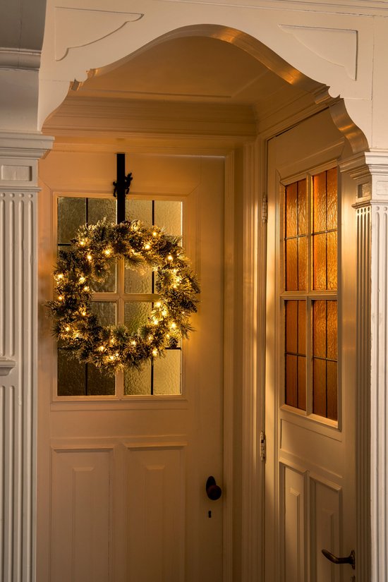 Black Box Trees Vandans Couronne de Noël avec lumières LED - Ø60 cm - Vert givré