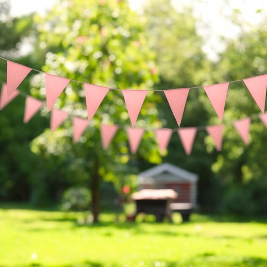 tissu flagline a sunny day - tissu flagline rose - baby shower girl - birth girl - gender reveal - guirlande en tissu - flagline 10 mètres - 100% coton - flagline rose - décoration baby shower - décoration d'anniversaire - astuce cadeau