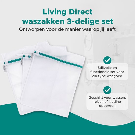 Ensemble de sacs à linge 3 pièces Sacs à linge avec fermeture éclair - Filets à linge avec fermeture éclair, adaptés à la lingerie et aux soutiens-gorge - Grand sac à linge - Sac à linge - Filets à linge