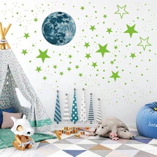 TLS Goods | Glow in the dark stars | 436 pieces | stars & moon stickers | Glow in the dark stars and moon | Chambre d'enfant | Lumineux| Sticker | Kids | Wall Stickers | Stars | Night | Starry Sky | Decoration | Sinterklaas - Christmas