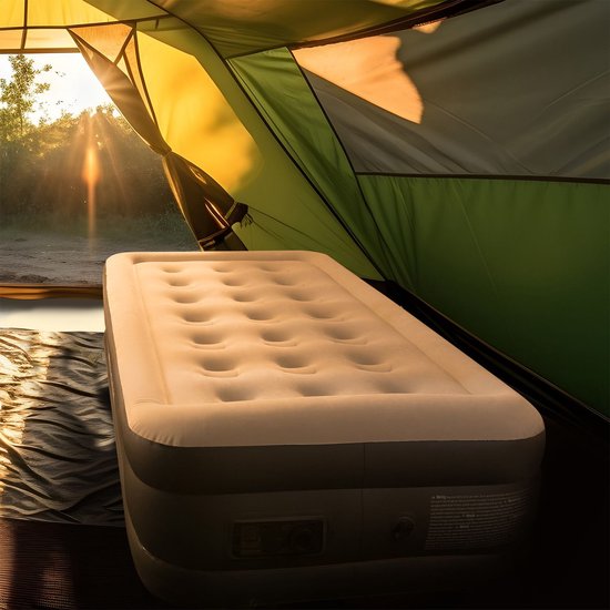 Juskys Lit à air autogonflant Sapri M - Gris - 191 x 91 x 44 cm - Sac de rangement inclus