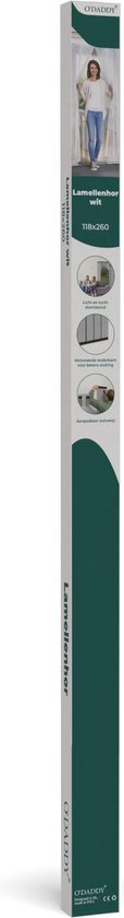 O'DADDY® Fly Curtain Slat Screen - 118x260 cm - Rideau de porte - Porte - Design ajustable - Fibre de verre - Moustiquaire de porte blanche
