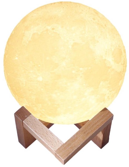 Denver Moon Lamp 3D - Bluetooth Speaker Wireless - Bedroom Table Lamp - Music Sync - Incl. Remote Control - Moon Lamp - LBS150